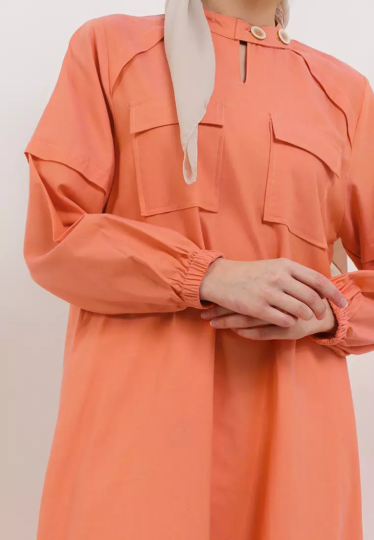 MFMW Lolo Midi Dress Gamis Orange