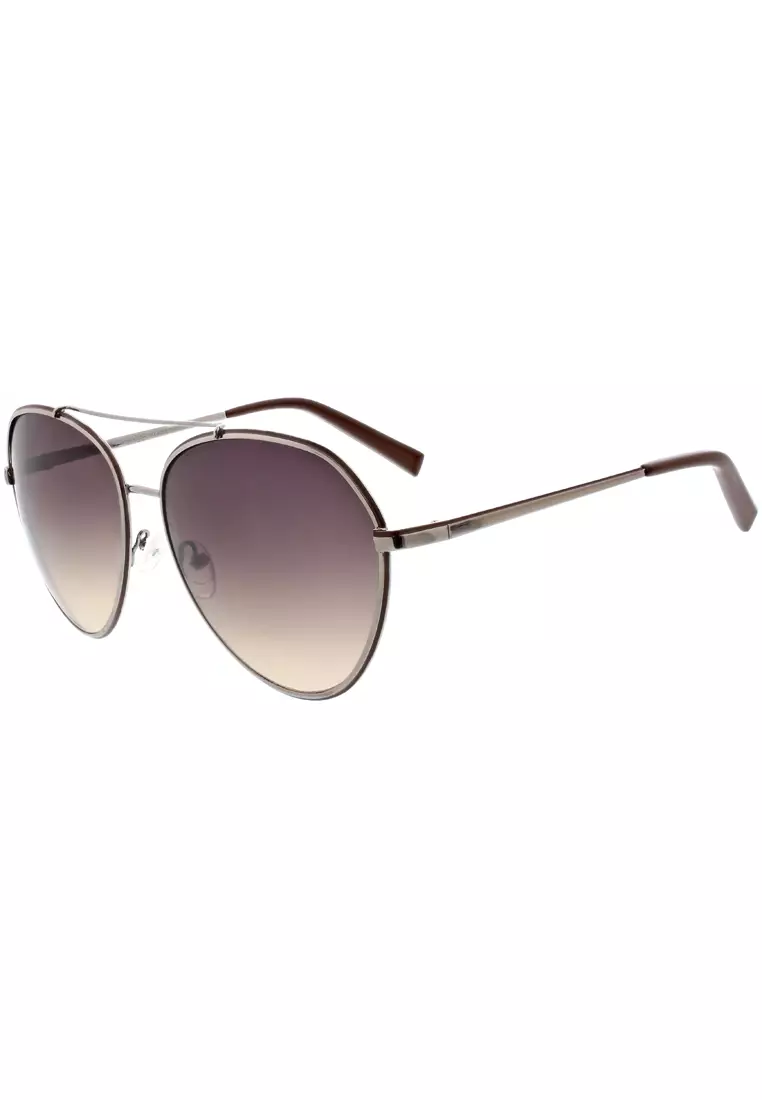Kendall + Kylie Gunmetal Oversized Aviator With Epoxy Detail Sunglasses