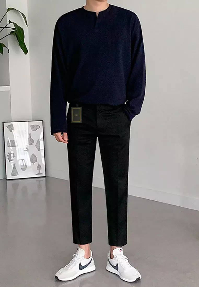 Casual Texture Long-sleeve T-shirt‌ ‌MYQ8951