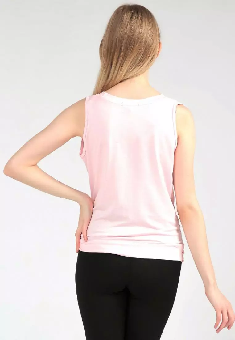 Td Active LSA27 Yoga Pleated Tank Top Namaste Light Pink