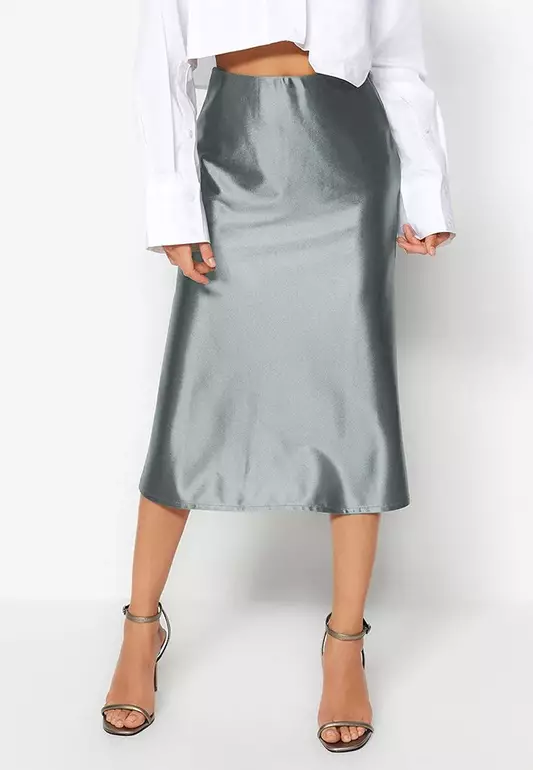 Midi Satin Skirt