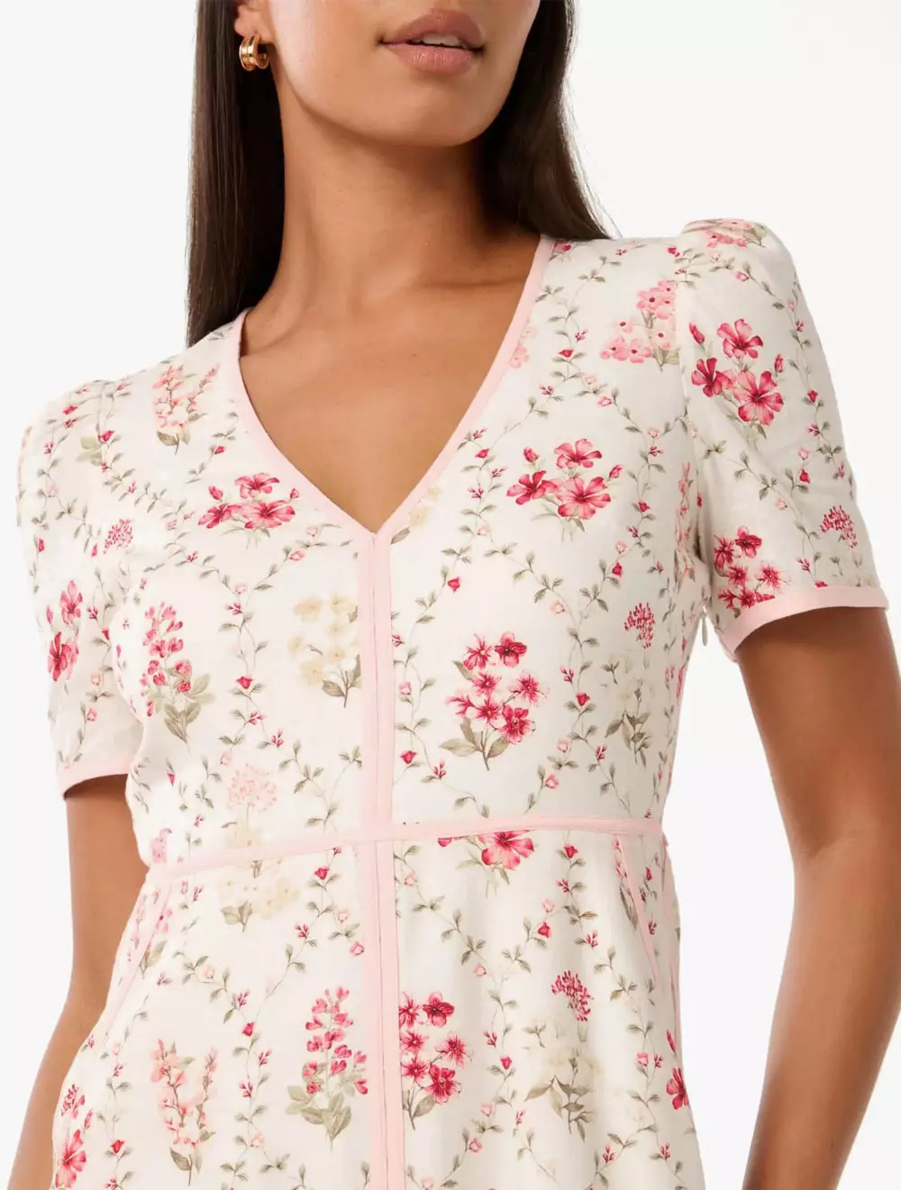 Sabrina Printed Linen Midi Dress