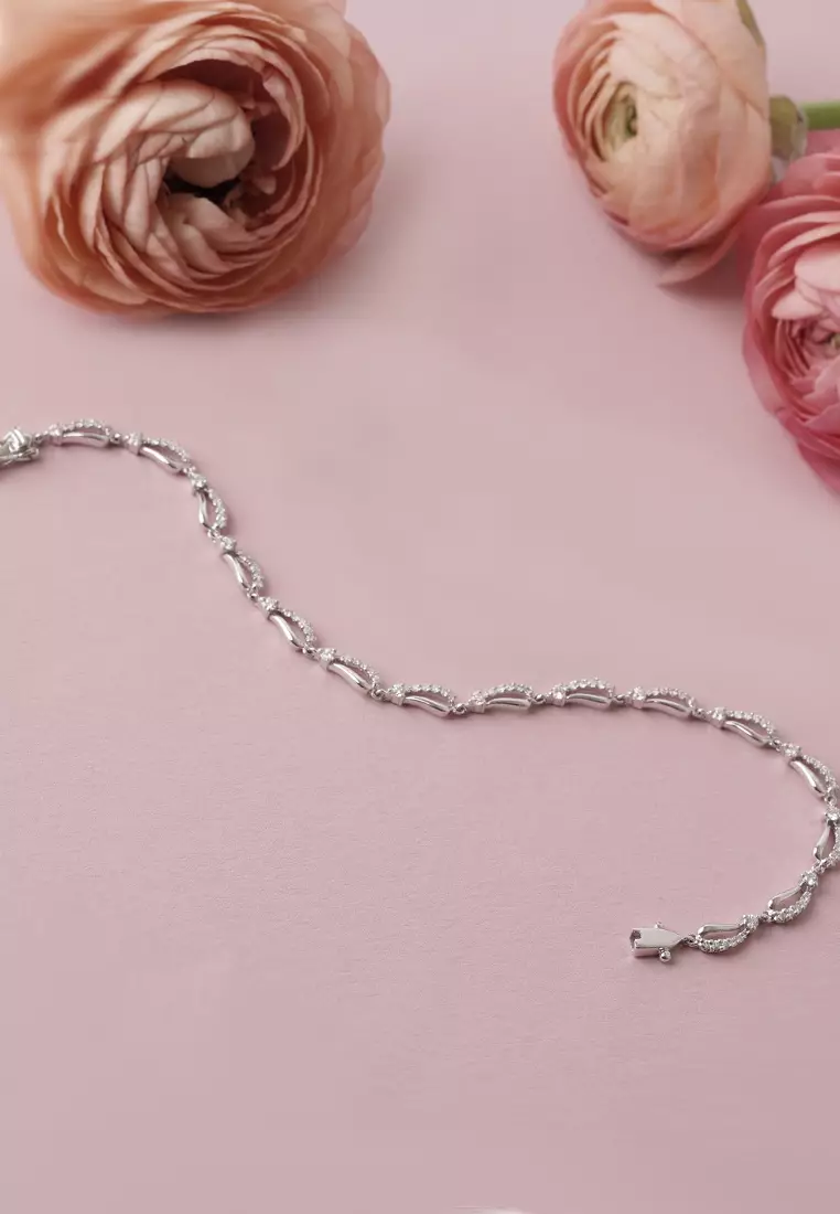 GOLDHEART Diamond Bracelet in Astral Rays, White Gold 750 - 18cm