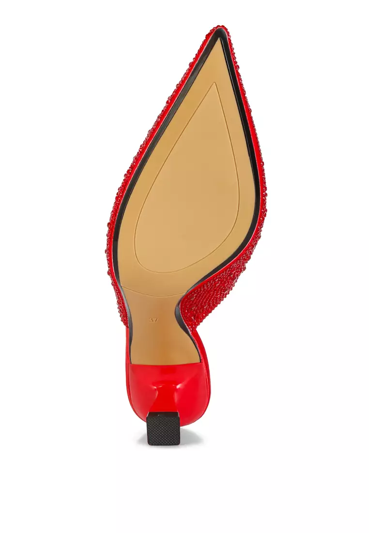 Berlian Imitasi Merah Dihiasi Keledai Satin