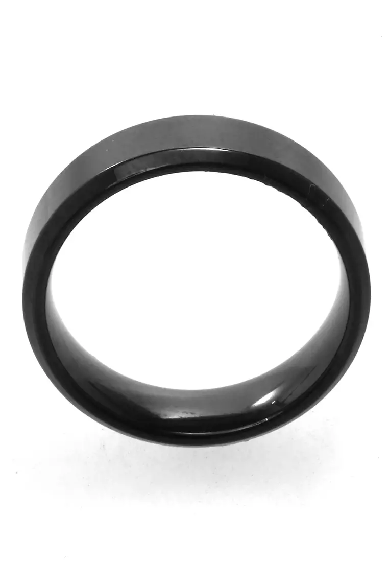 Daisy Aksesoris Fashion Pria Wanita CIncin Couple Simple Design Material Titanium ORIGINAL - Black