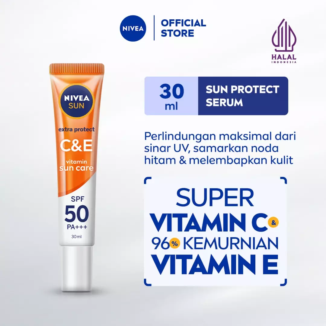 NIVEA Sun Extra Protect C&E 30ml - Sunblock Wajah, Vitamin C&E, SPF50