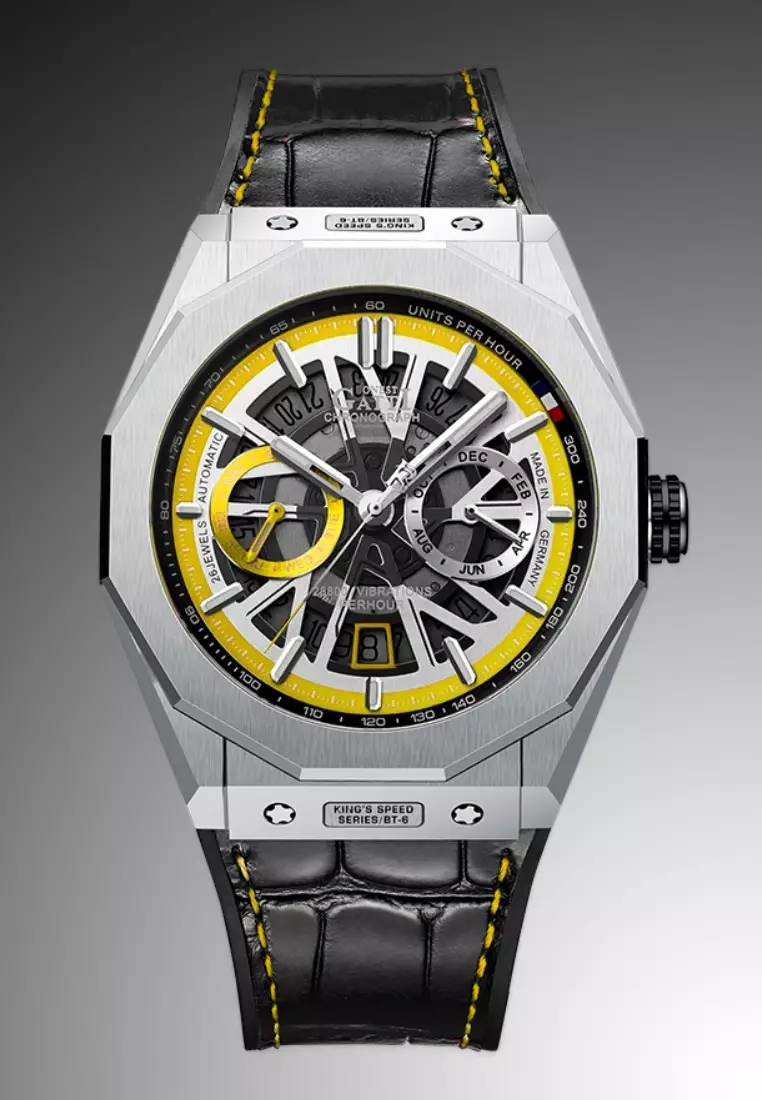 Automatic Unisex Stainless Steel Watch, Leather Strap