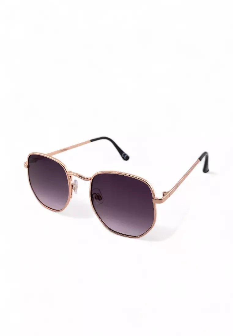 Unisex's Square Frame Rose Gold Metal UV Protection Sunglasses SUN3090909