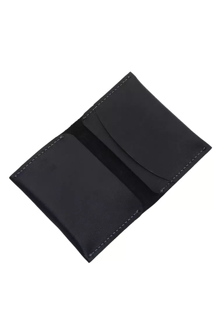 Zackly Card Holder Wallet Dompet Kartu Many Slot Handmade Material Genuine Leather Kulit 028 ORIGINAL - Black