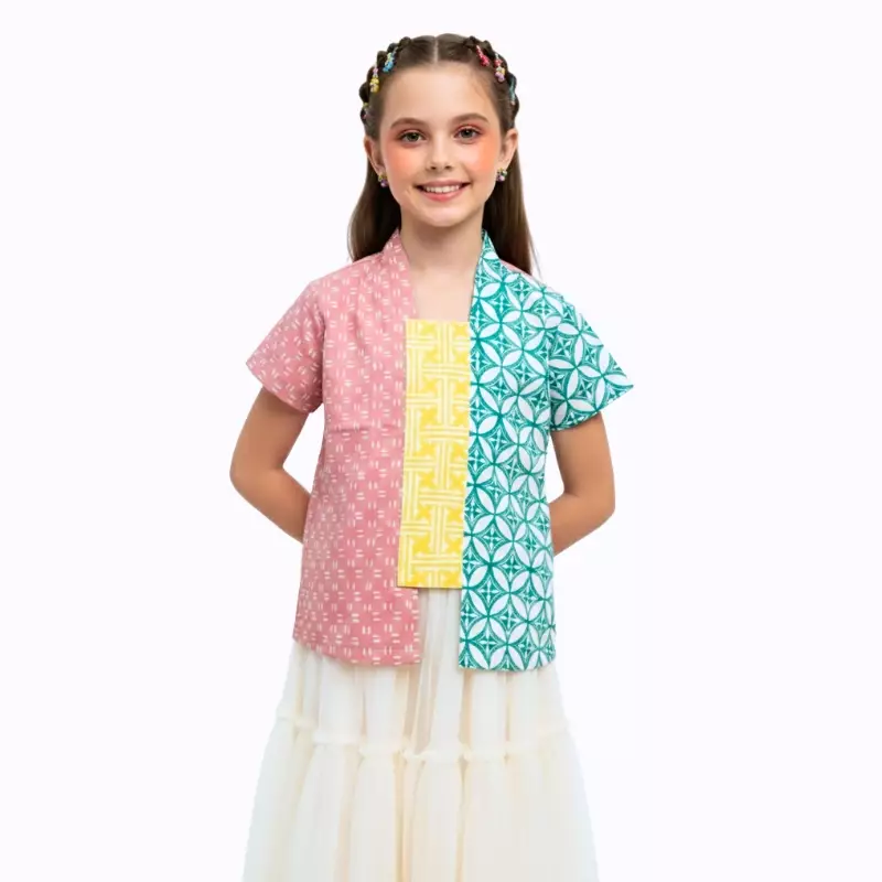 Blouse Batik Anak Perempuan - Bhatara Batik Sheisha - Atasan Batik Modern Lengan Pendek