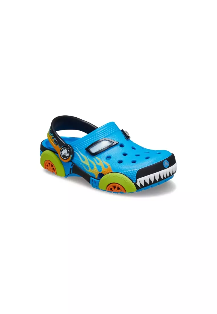 Discount on Crocs  shoes - SKU: Toddler Classic Iam Monster Truck Clog  in Neon Ocean