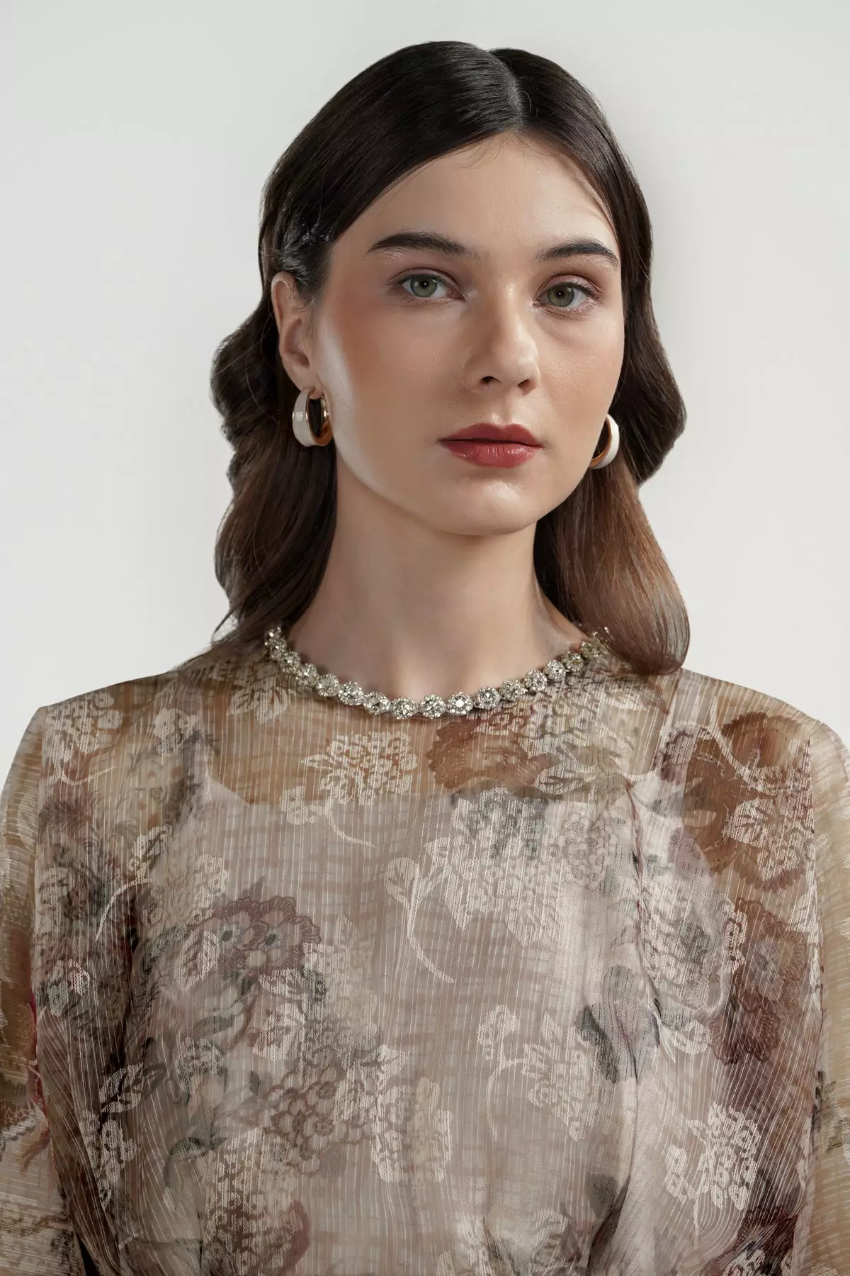 Benang Jarum - Festive Finesse Blouse - Maple