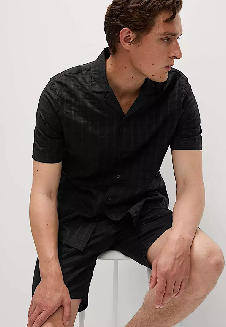 Cotton Rich Seersucker Check Shirt