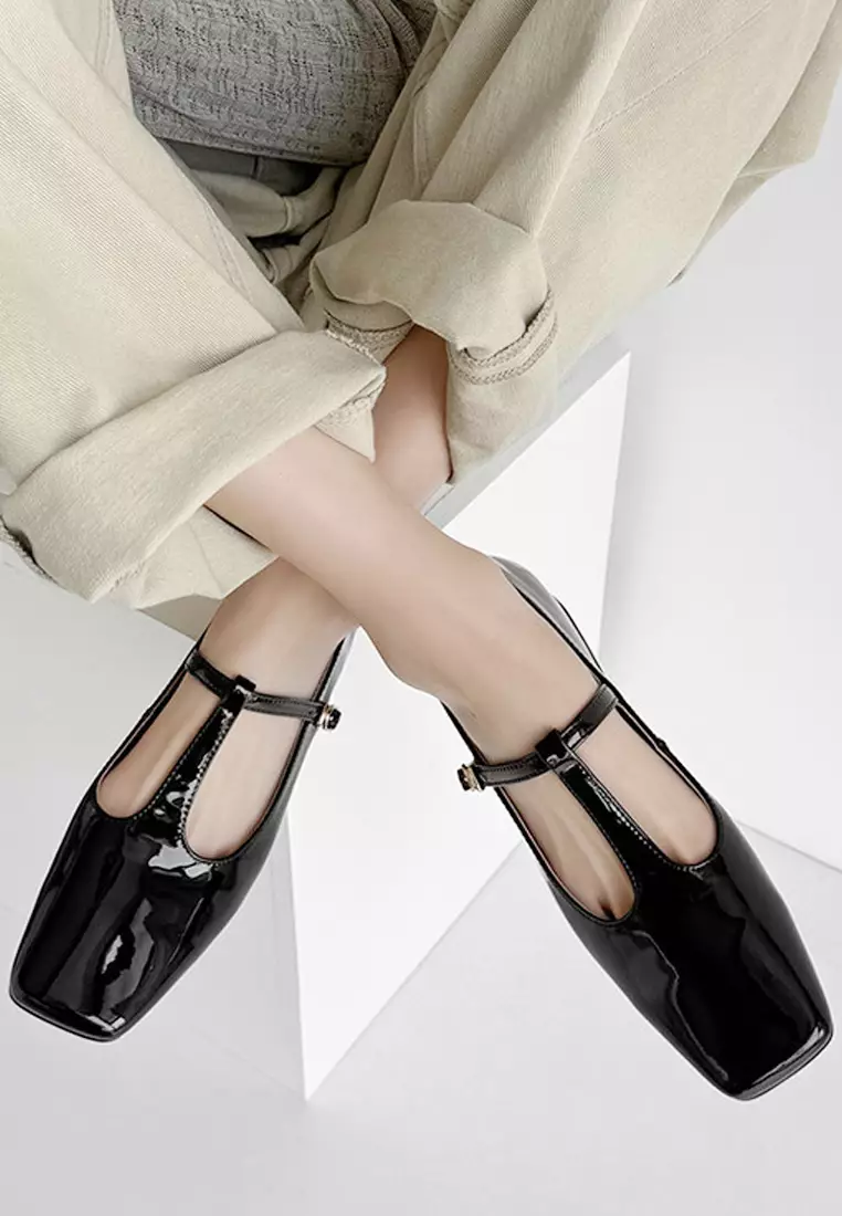 T strap low heels shop