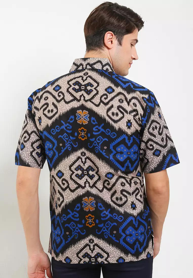 Faloya Kemeja Batik Premium Pria Casual Modern Lengan Pendek