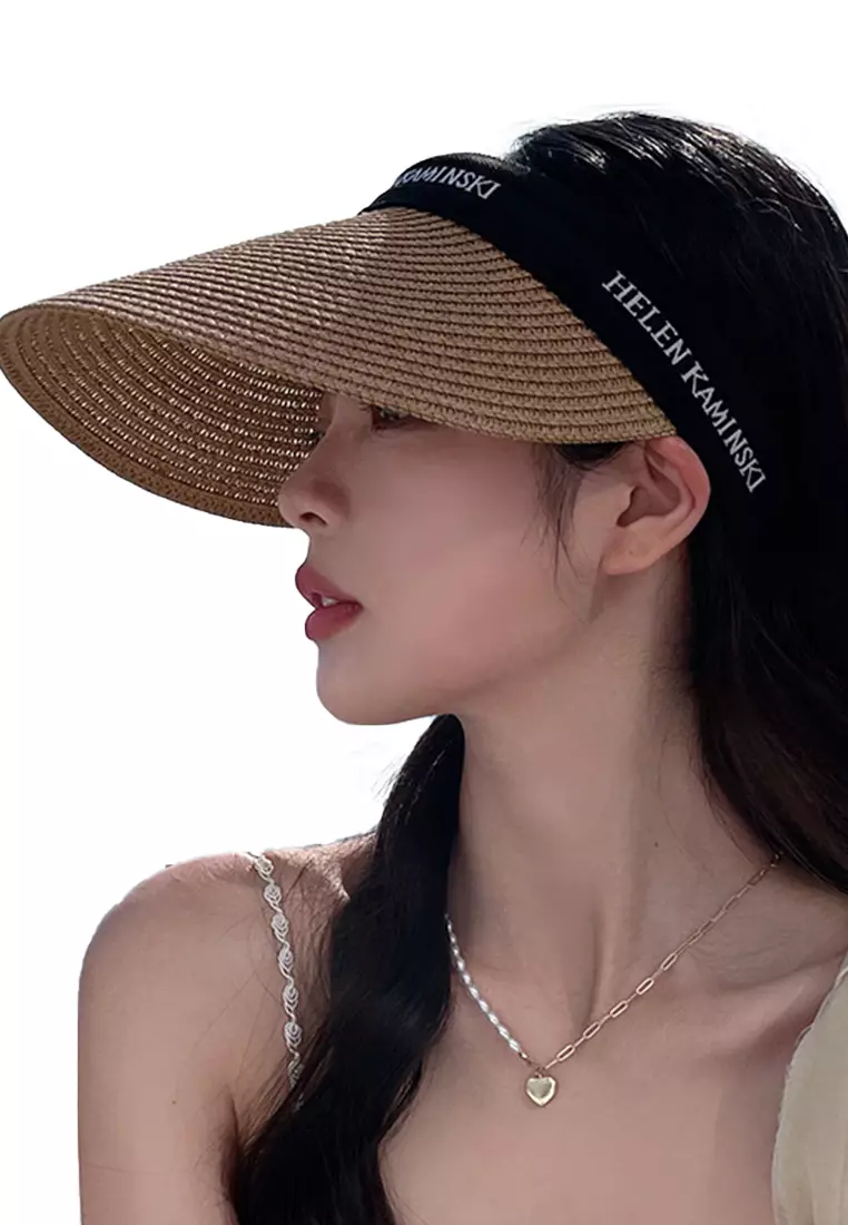 Sunscreen Sunshade Empty Top Woven Straw  Hat Cap A22062401KIBK