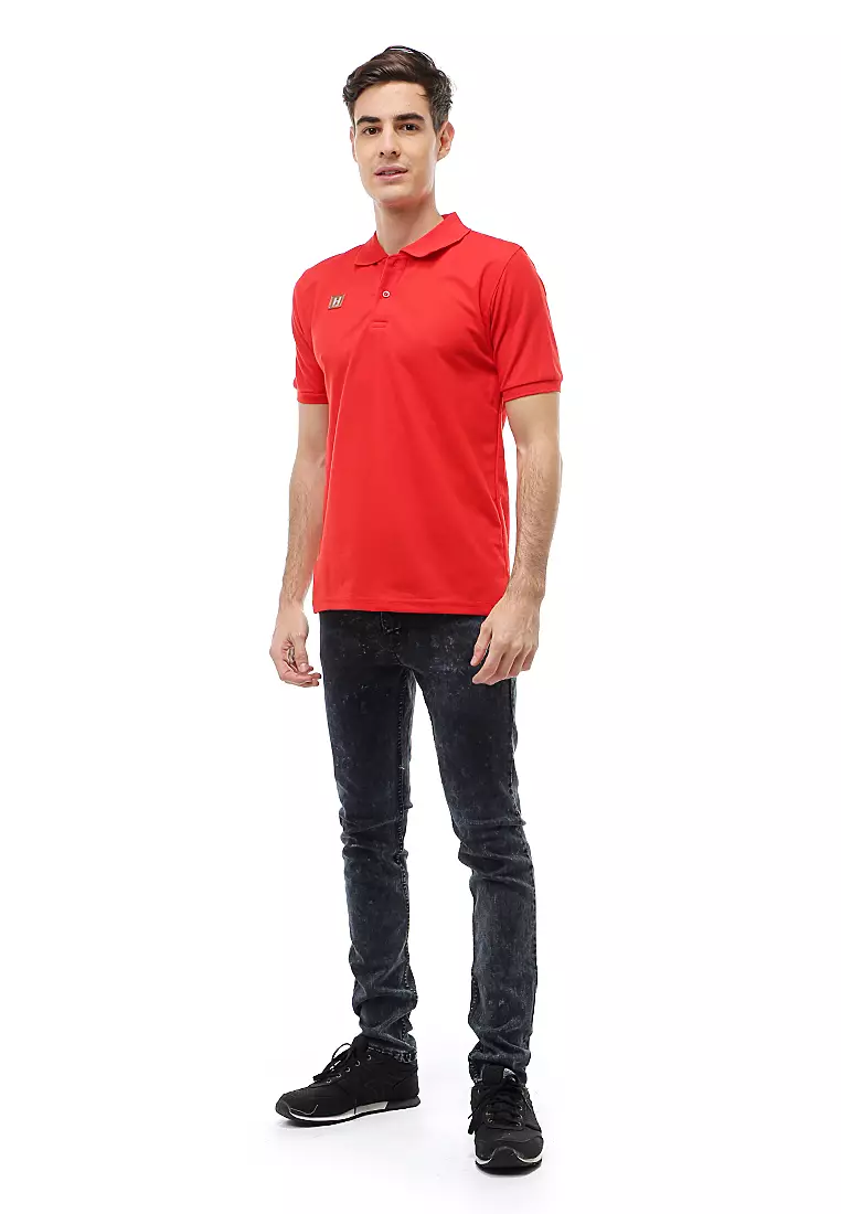 Jack Atasan Formal Pria T-Shirt Kaos Polo Polos Lengan Pendek Material Cotton ORIGINAL - Red
