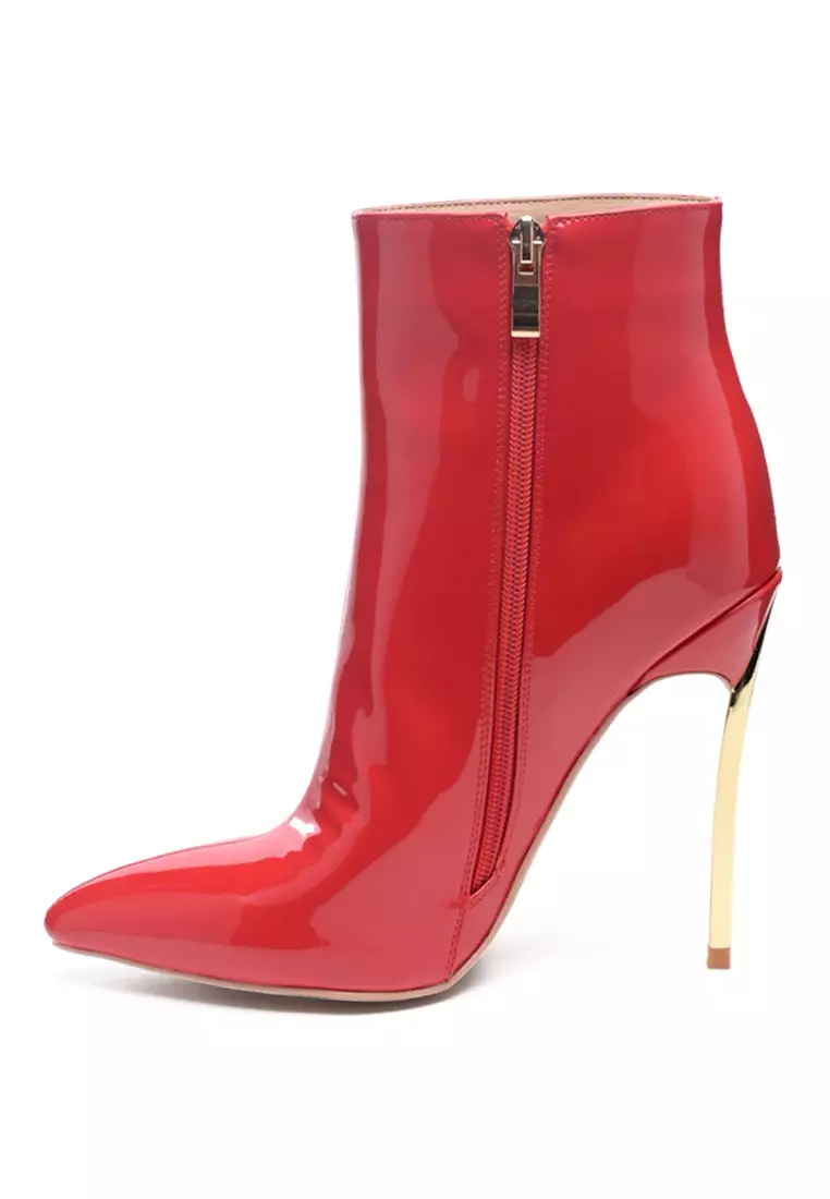 red patent ankle boots uk