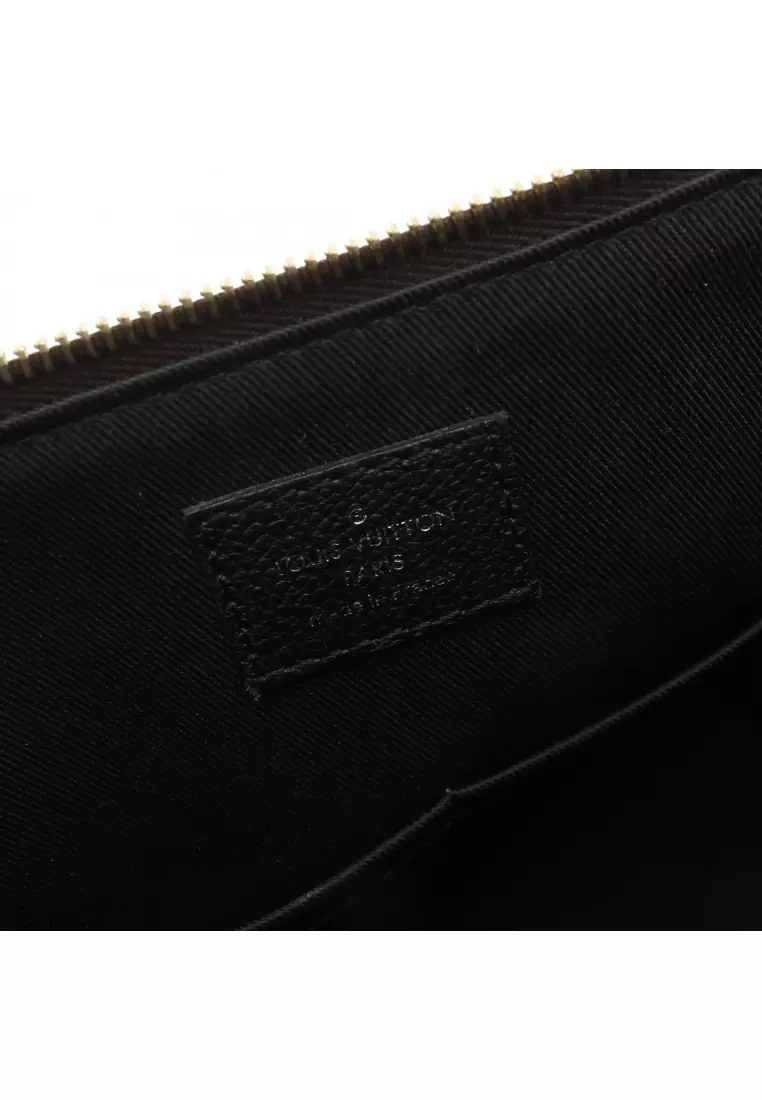 Pre-Loved Louis Vuitton Tournelle PM monogram Noir Handbag PVC leather Brown black 2WAY