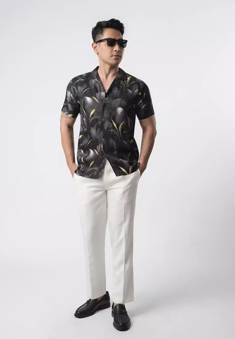 Black Magnolia Hawai Printing Shirt SS