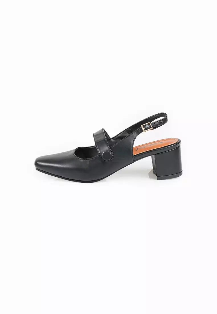 SEIS Lyra Mules Wanita Heels 5 cm - BLACK