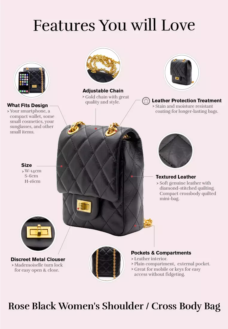 HOPE ROSA Hope Rosa Rose Black Women s Mini Shoulder Bag
