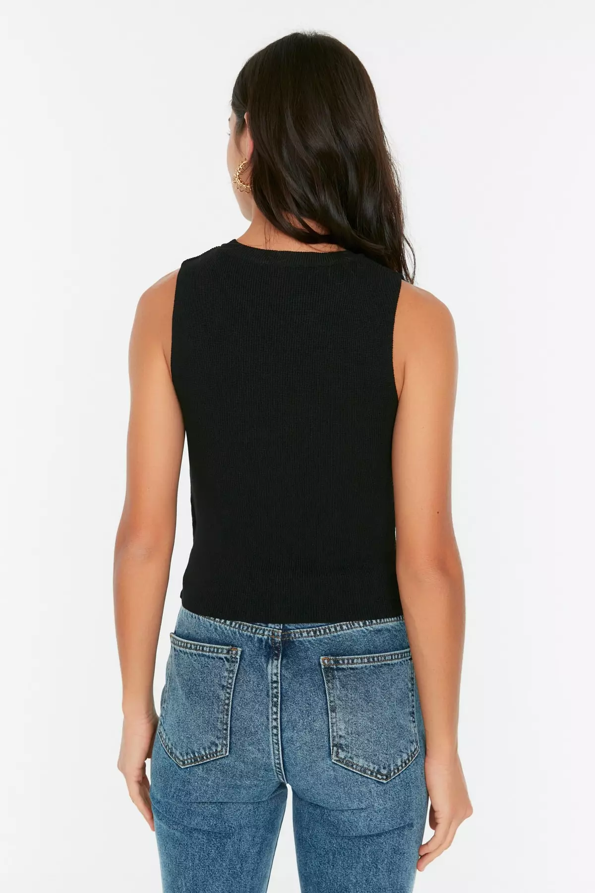 Crew Neck Knit Tank Top