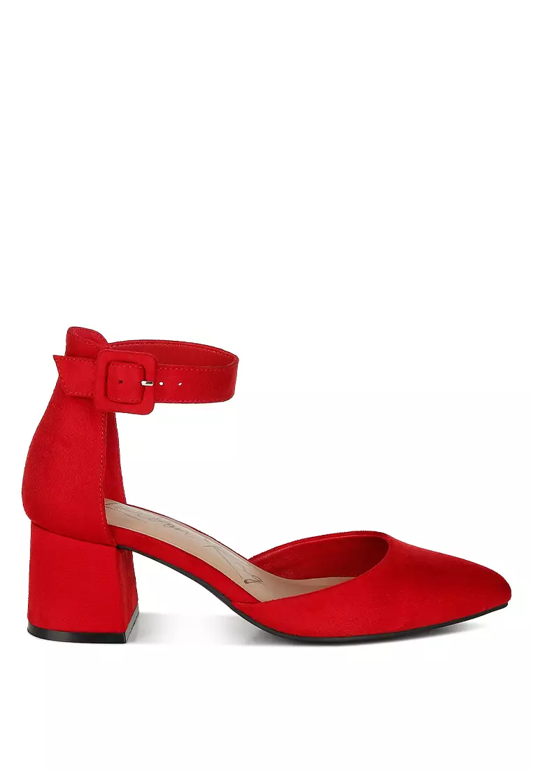 Mid Heeled Casual Sandals in Red