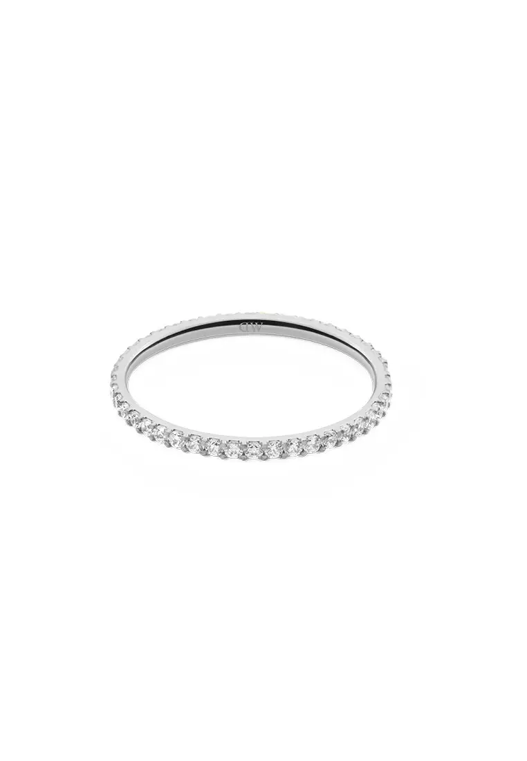 Mirelle Eternity Ring 1.4mm Silver Unisex Ring for women and men stainless steel crystal Ring DW Official Authentic Original Cincin perempuan lelaki DW