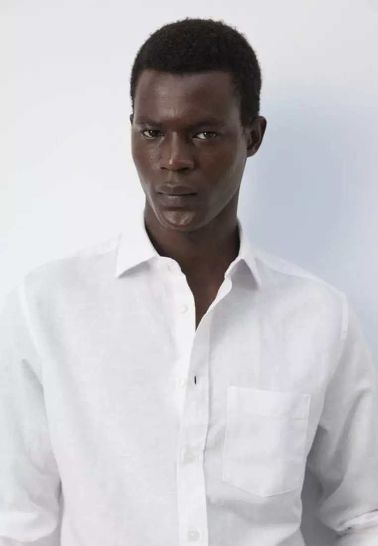 Linen-Cotton Shirt With Pocket