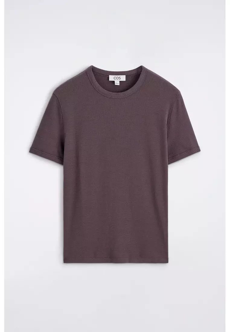 SLIM RIBBED COTTON T-SHIRT