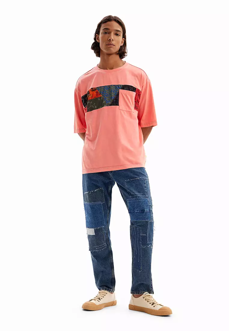 Desigual Man Patchwork India T-shirt.