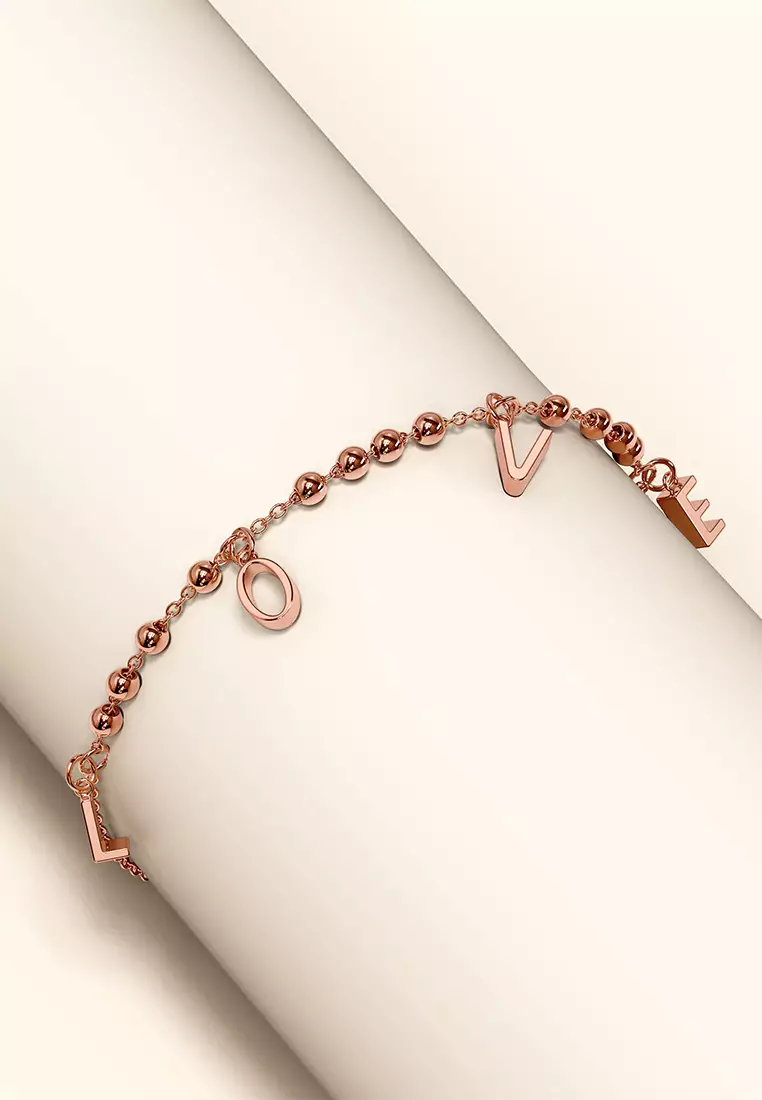 Love Charm Bracelet in Rose Gold