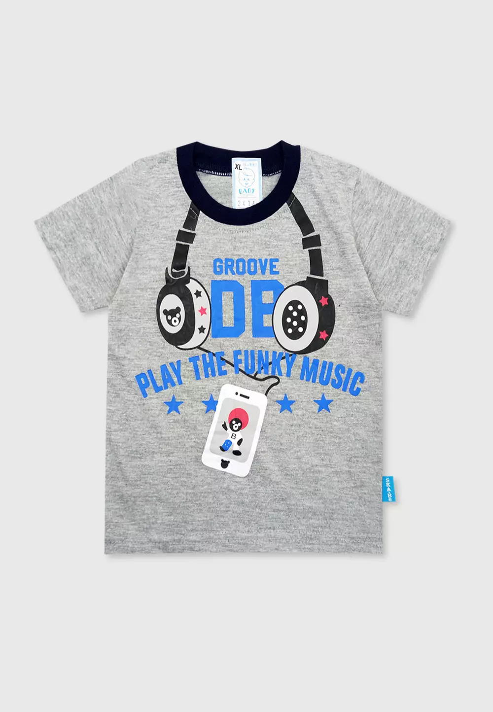 Wakakids Baju Bayi Anak Laki Laki Usia 12 Bulan Hingga 18 Bulan Setelan Celana Kaos Motif Play The Music 3416 Abu