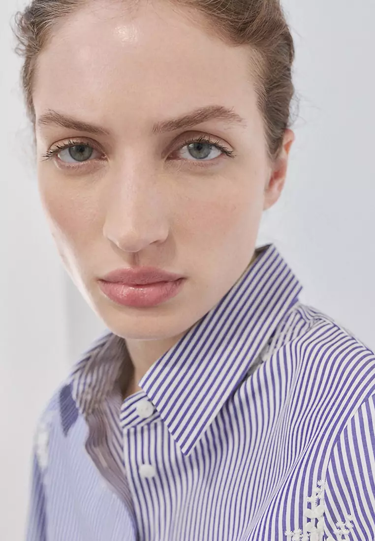 Embroidery Striped Shirt