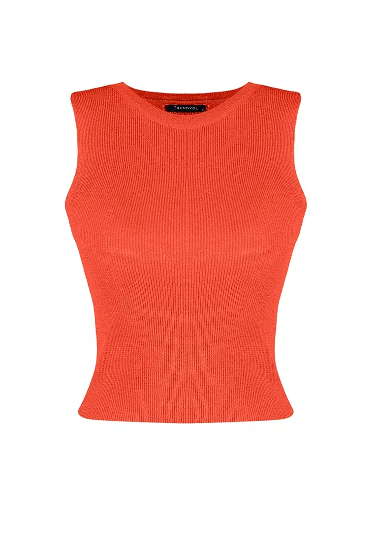 Crew Neck Knit Tank Top