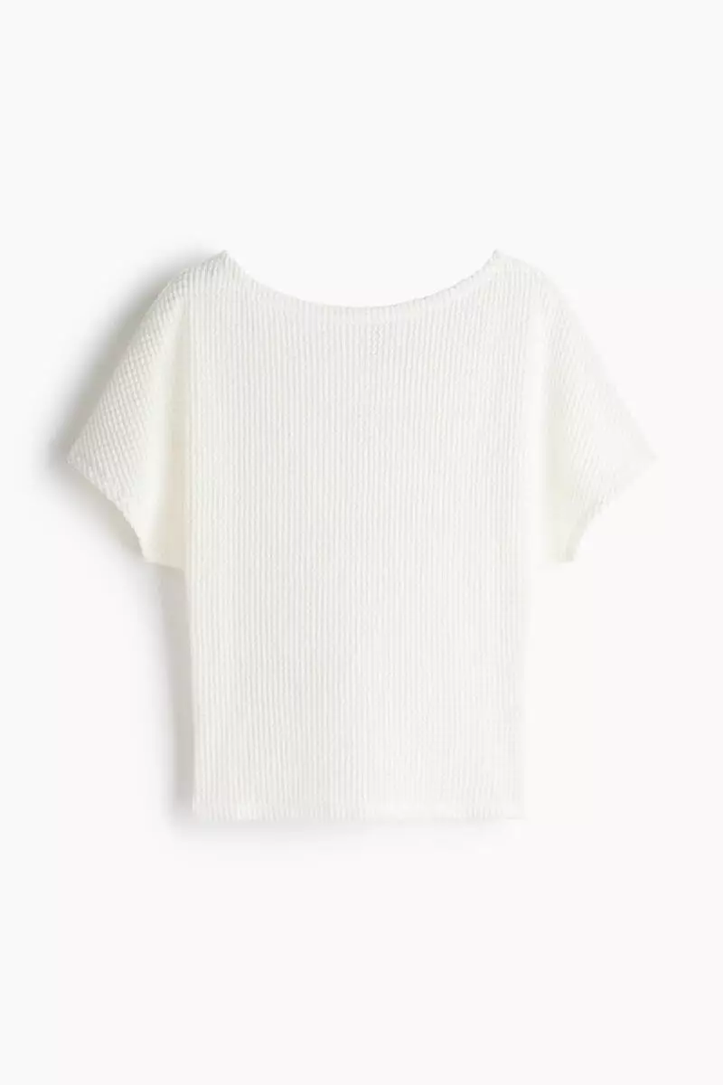 Batwing-sleeved jersey top