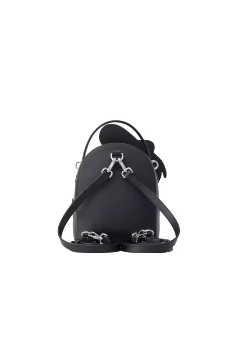 Buy FION Donald Duck Black Embroidered Leather Backpack Online | ZALORA ...