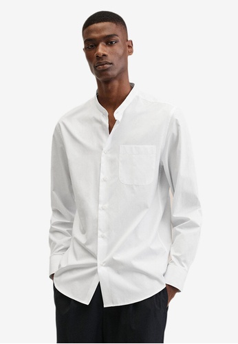 MANGO Man white Slim-Fit Cotton Poplin Shirt 2D6A8AA844F68AGS_1