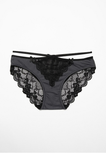 QuestChic black and grey and blue and multi Acadia Fine Lace Cotton Brief 94FA0US94F6C2CGS_1