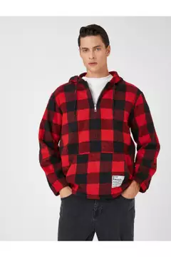 Red plaid new arrivals hoodie