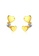 SUNRAIS gold High quality Silver S925 golden heart earrings D86D7ACE3AB994GS_1