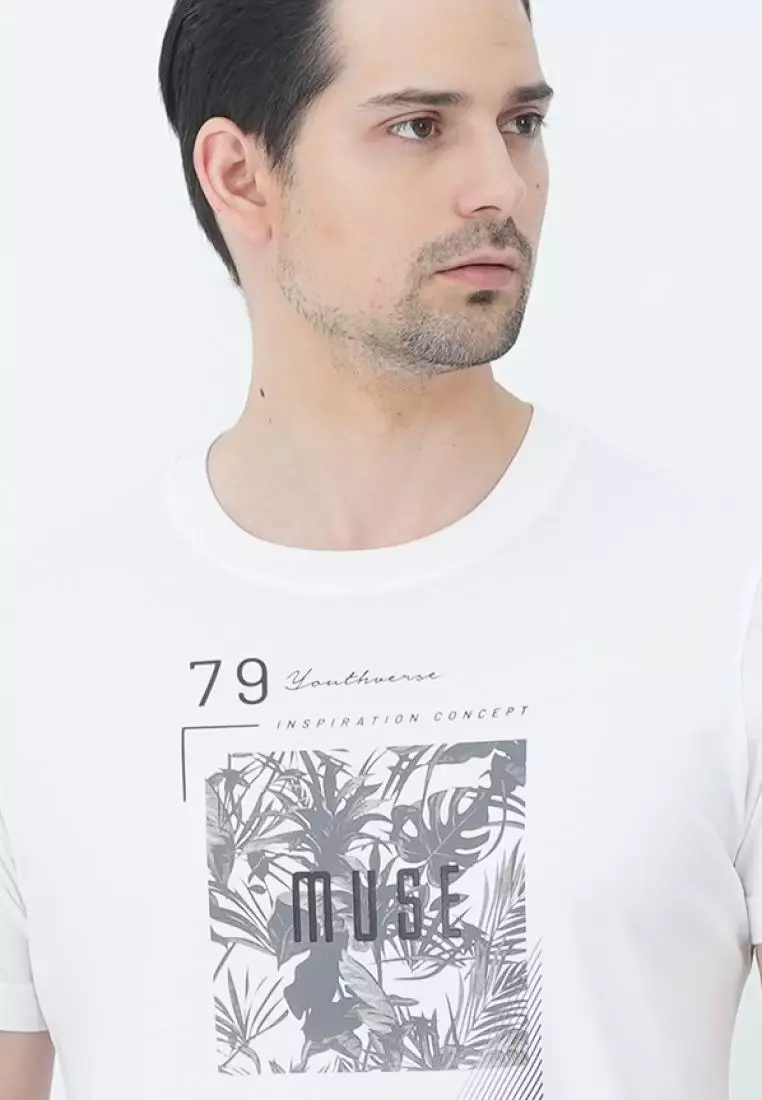 LGS - Kaos Grafis Pria - Motif Sablon - Katun Premium - Putih - GTS.870.N282.32.C