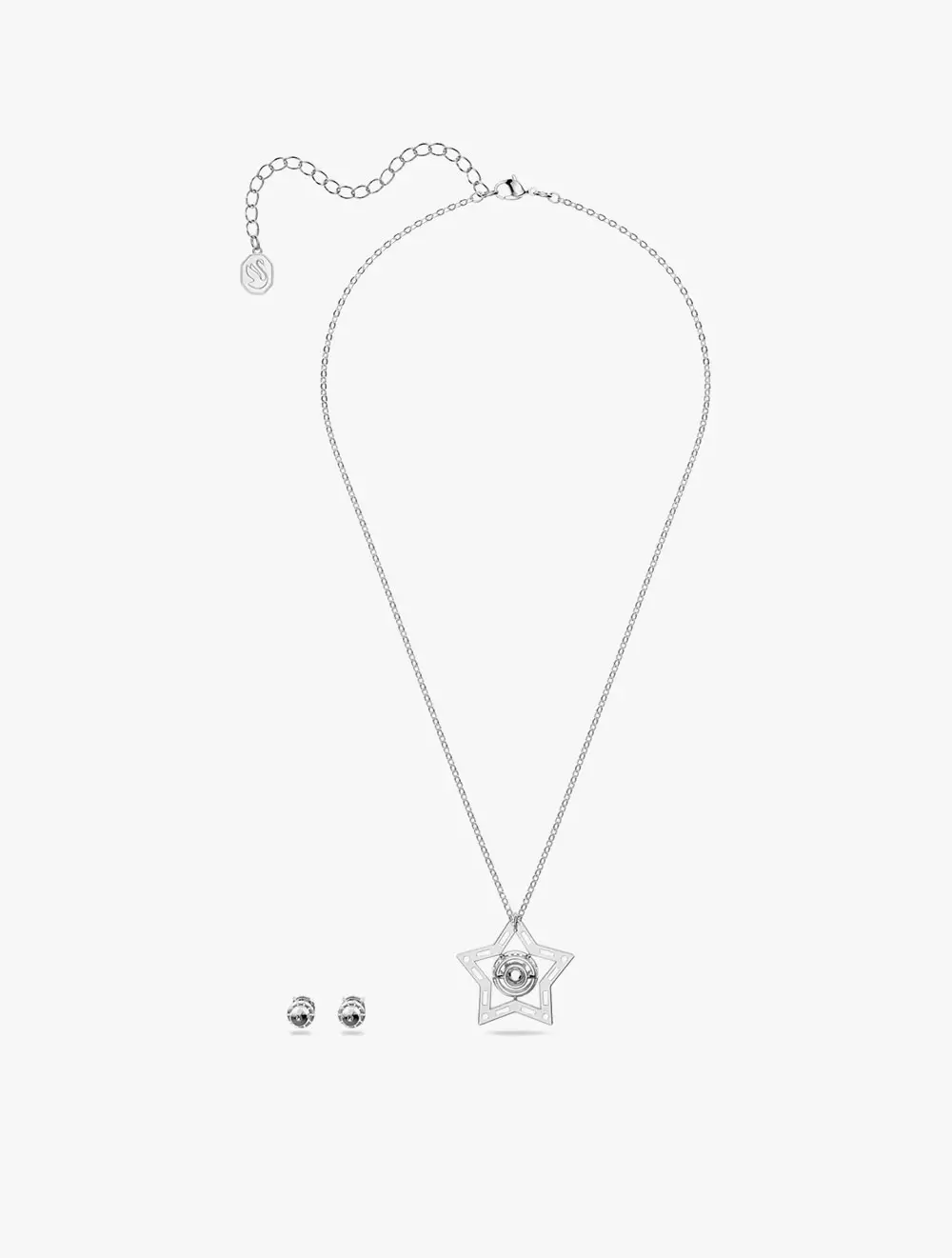 Stella Set, Star, White, Rhodium Plated - White