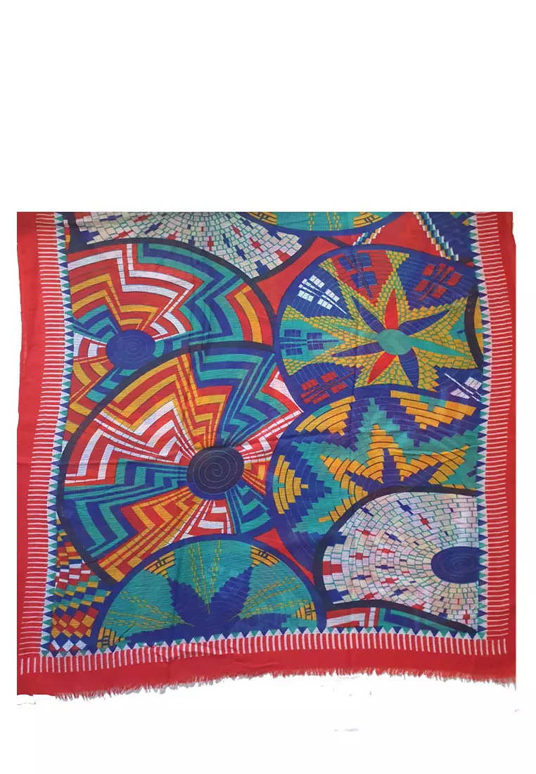 Labyrinth Hijab Pashmina Red