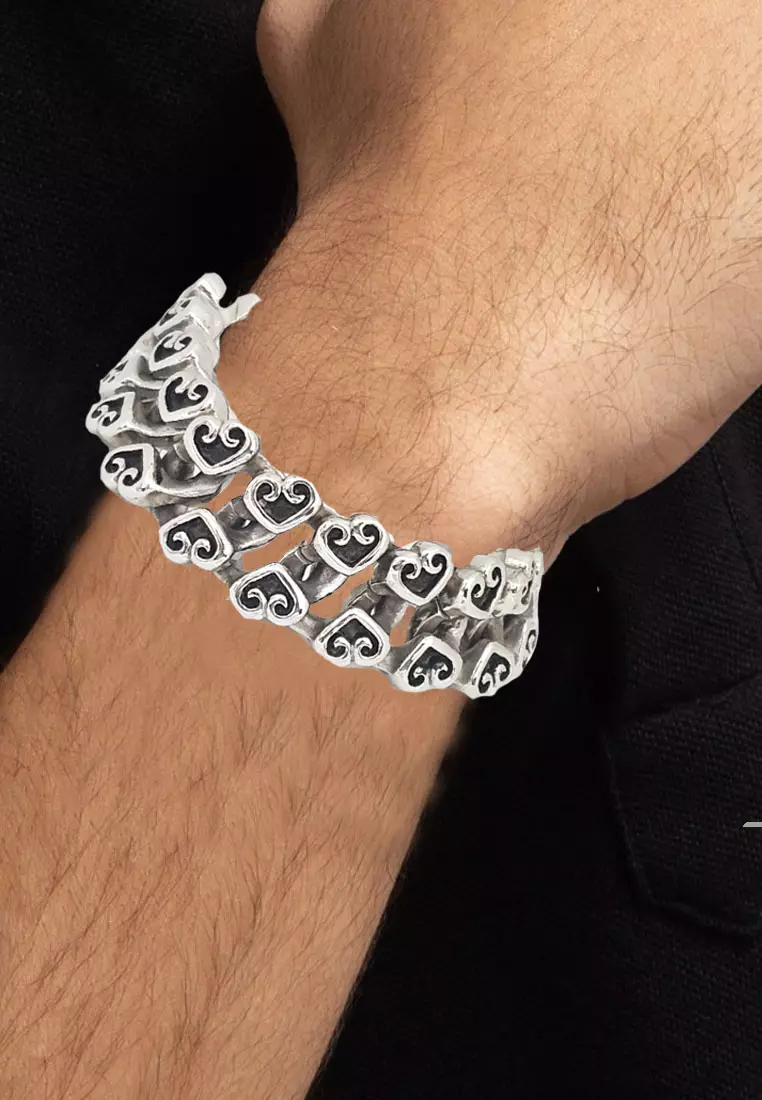 Heartz Shackles Stainless Steel Bracelet Silver