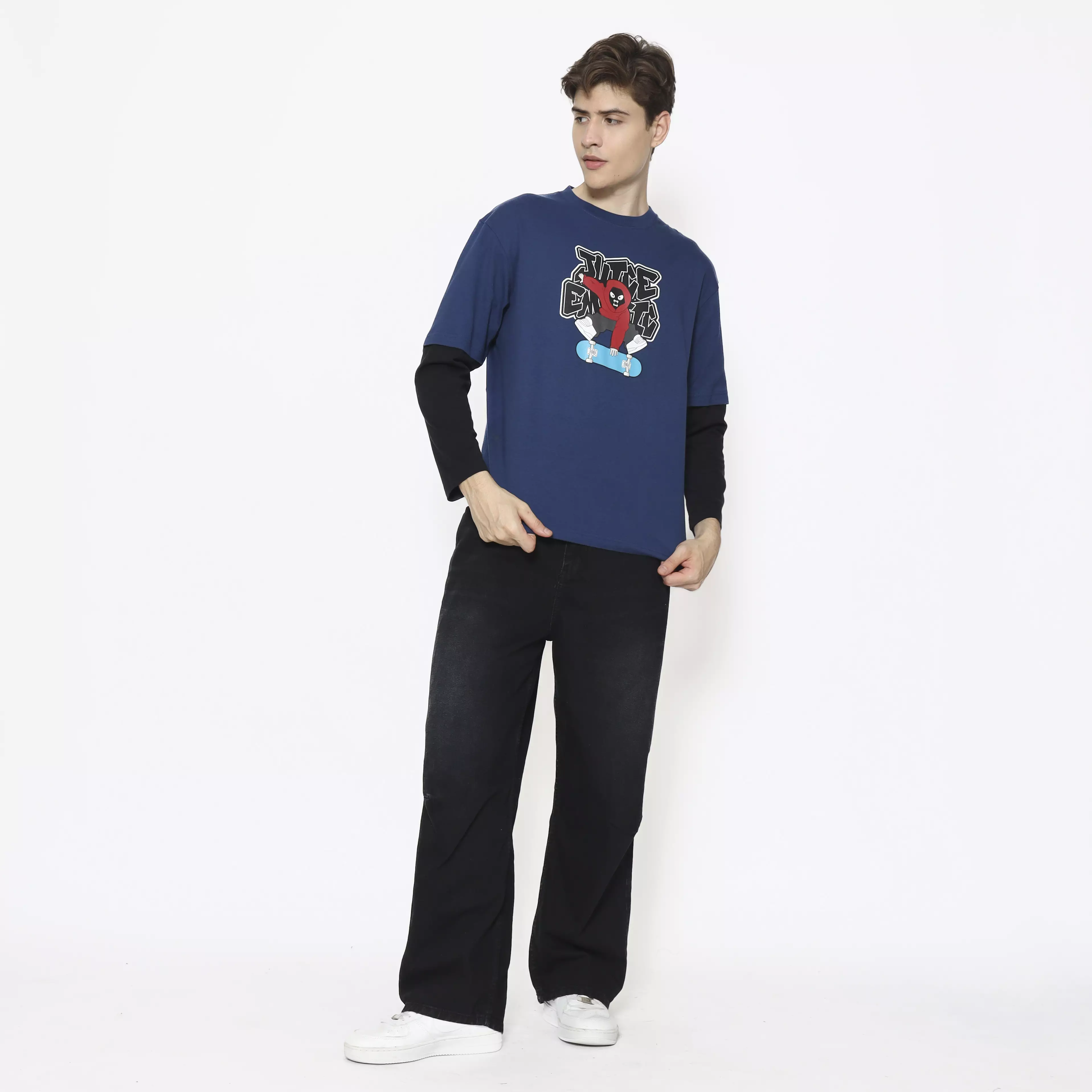Juice Ematic Kaos Lengan Panjang Pria Vize Oversize Men Long Tee Planet Surf