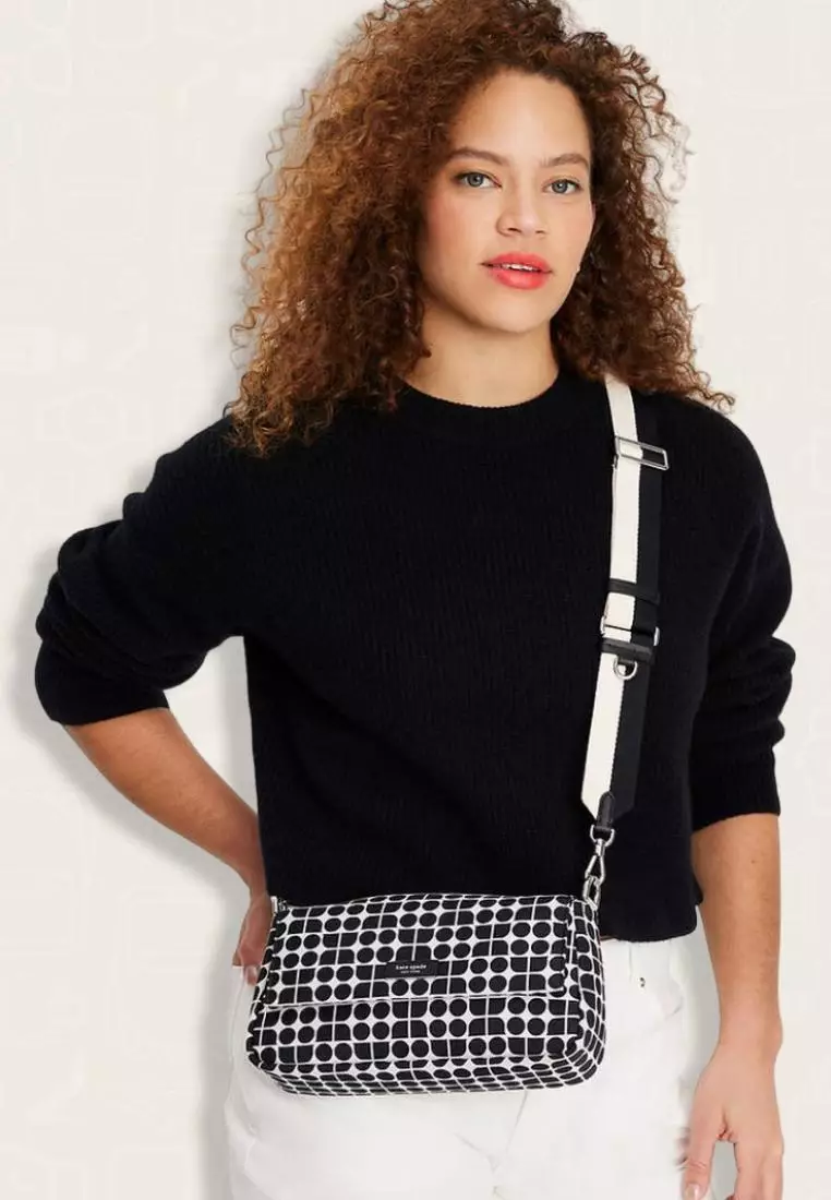 Kate Spade Noel Jacquard Convertible Crossbody Black Multi