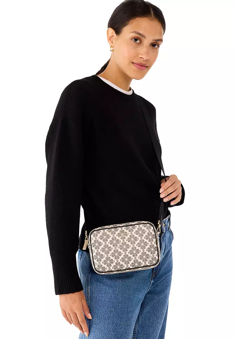 Signature Spade Flower Mini Camera Bag Black Multi KK063