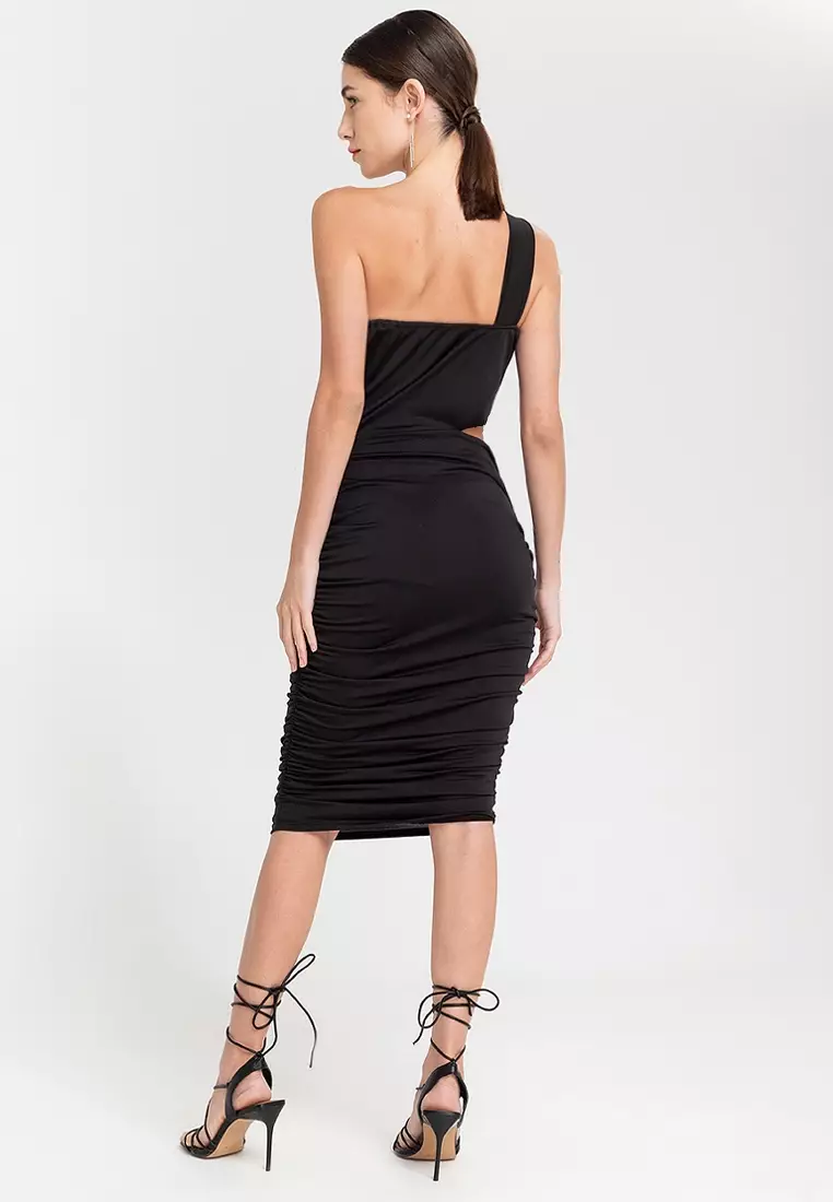 Lula One-Shoulder Cut-out Midi Dress